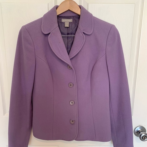 Lavender (Light Purple) Nordstrom Wool Cashmere Blazer Lined - Picture 2 of 6